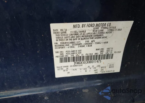 2011 Ford Flex Sel from USA, damaged, VIN 2FMGK5CCXBBD11475
